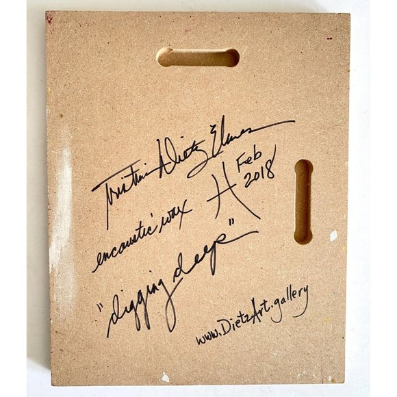 Digging Deep - Original Abstract Art Encaustic Wax Painting 8x10in Home Decor - Picture 12 of 12